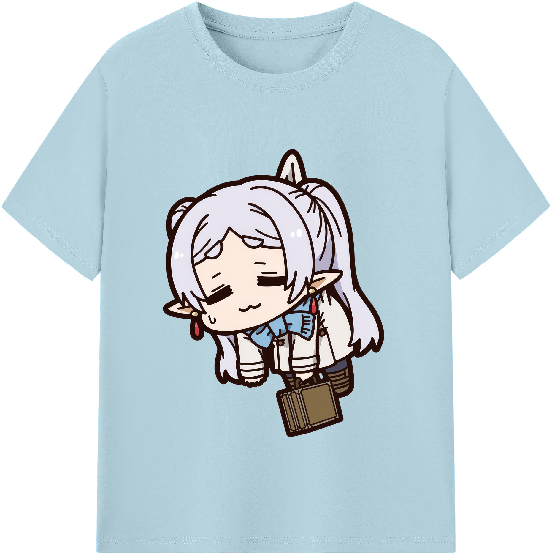 （画像用） 葬送のフリーレン Frieren 綿100％半袖Tシャツ（フロントプリント）